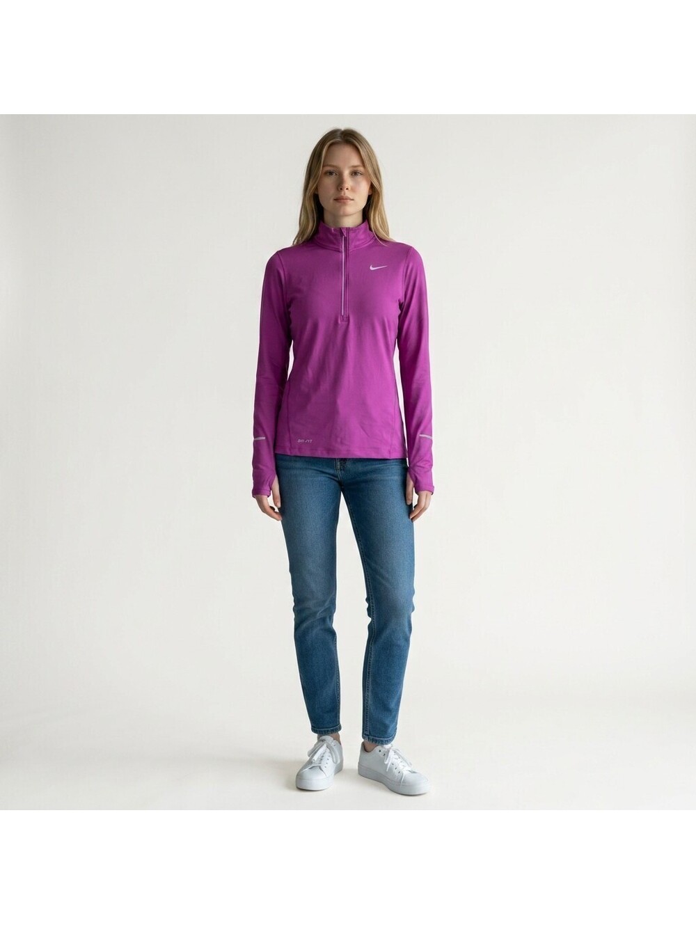 Niek Activewear Track Jacket Women XS Purple 1/4 Zip Nike Running Dri Fit